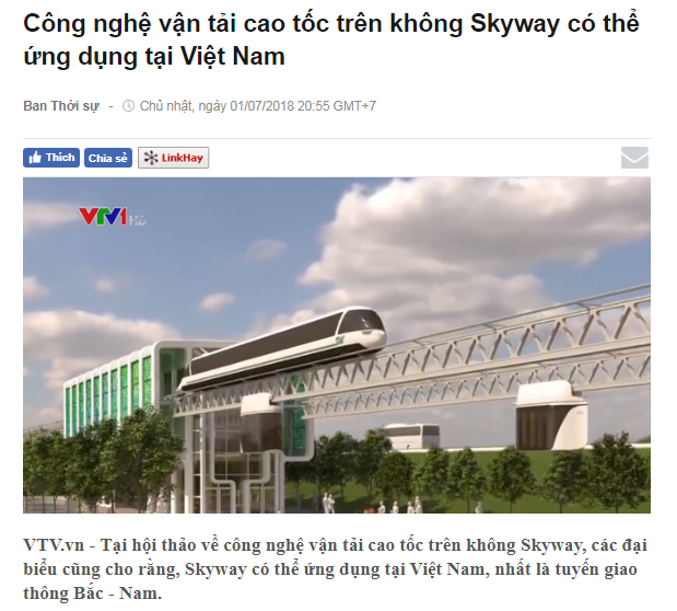 Báo điện tử đưa tin về skyway