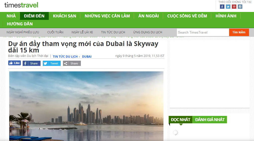 Timestravel đưa tin về công bố của quốc vương Dubai