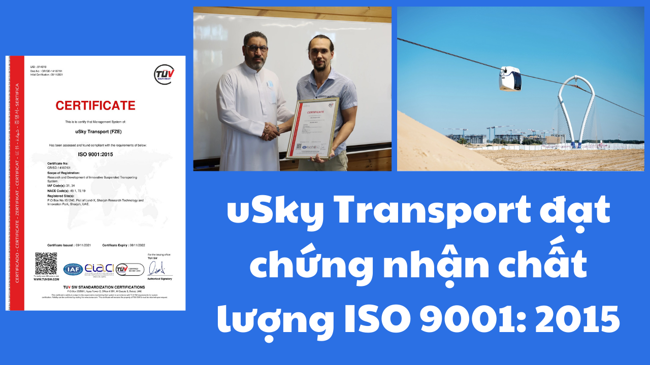 uSky Transport đạt chứng nhận chất lượng ISO 9001: 2015