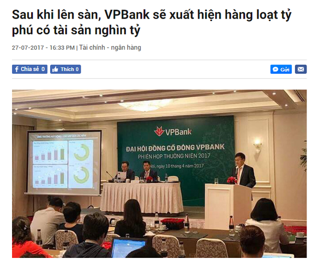 VPBank IPO đã tạo ra nhiều tỷ phú