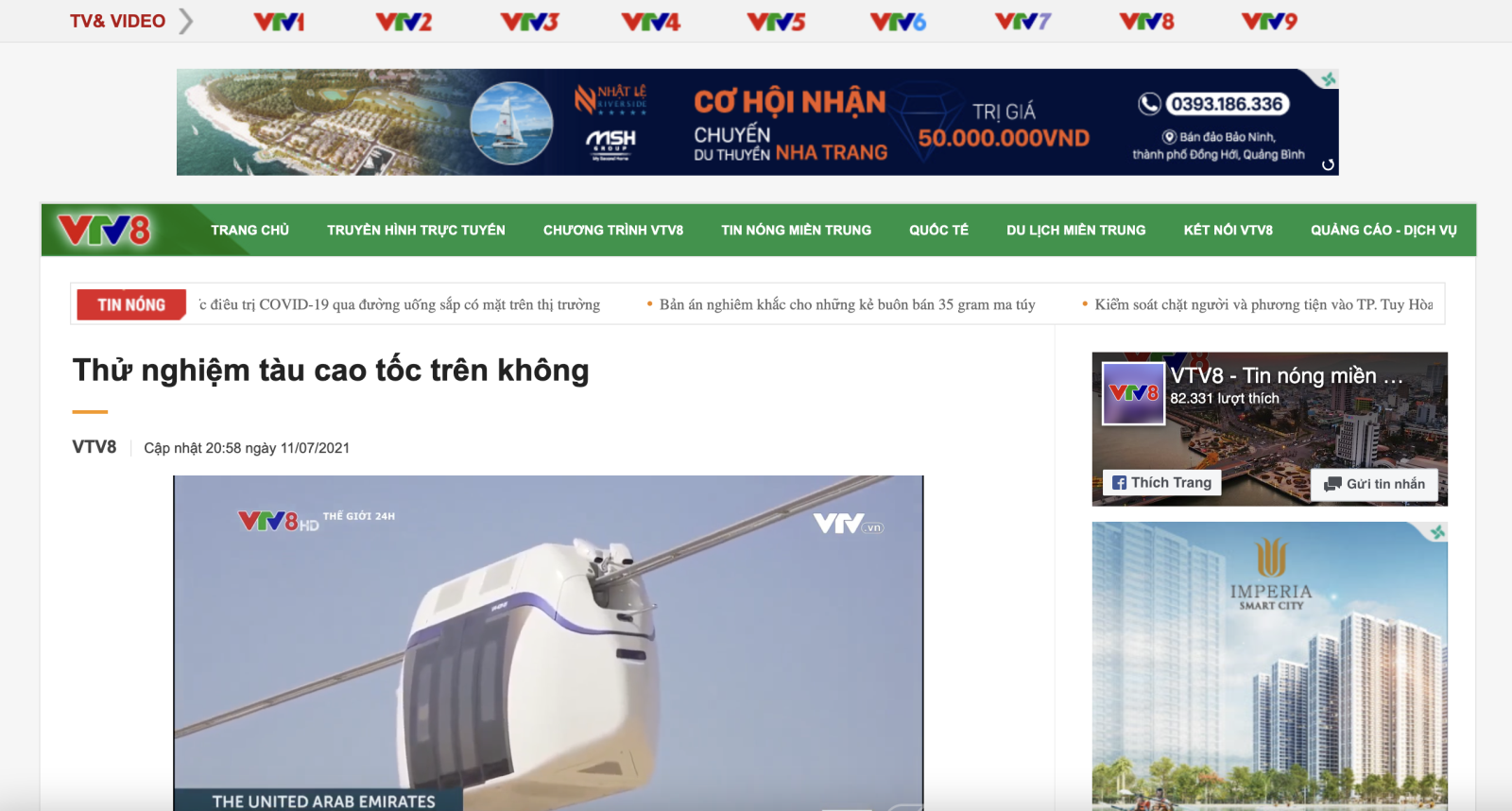 VTV 8 đưa tin về skyway